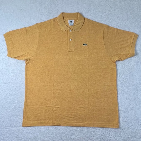 Lacoste Other - LACOSTE Logo Polo Shirt 100% Cotton Golden Beige Men's US Size 2XL‎ VTG NWT